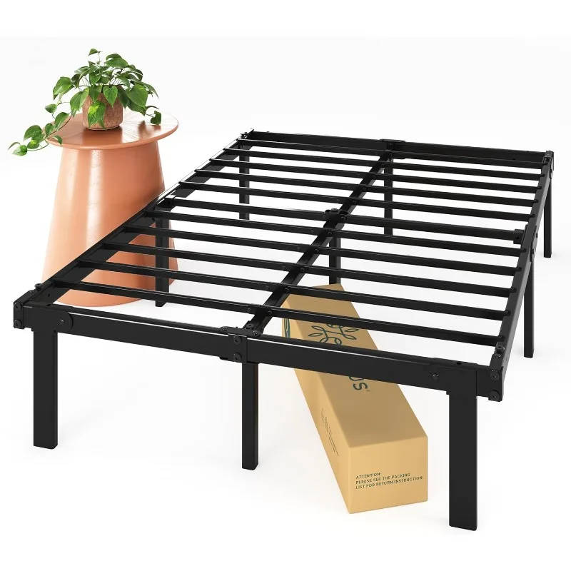 

14 Inch Metal Platform Bed Frame, Foldable Steel Frame, No Box Spring Needed, Easy Assembly, Queen