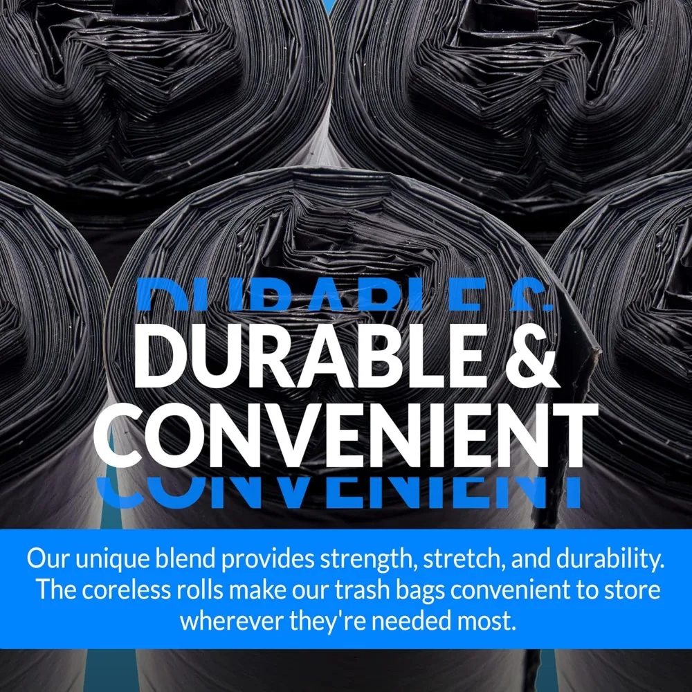 

Мешки для мусора на 13 галлонов, 1000 мешков, черные, высокие, прочные, для кухни | Мусор