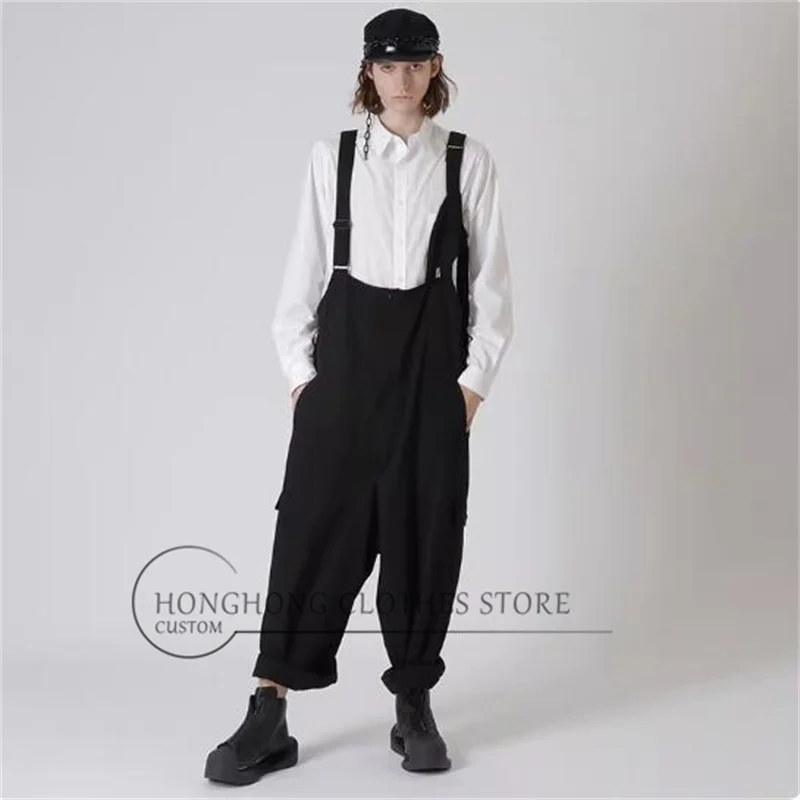 Original design black belt pants. Customized sizes. Hip-hop and literary harem pants. Straight and casual work pants. For both m