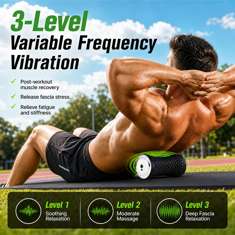 Multi Purpose Massage Roller Vibrating Massage Ball Body Muscle Plantar Fascia Relaxation Portable Neck Back Foot Training Tool