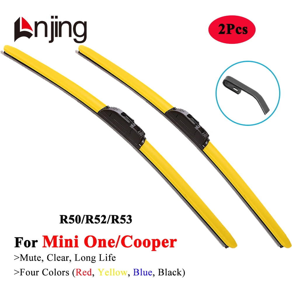 

LNJING Colorful Wiper Blades For MINI One John Cooper Works R50 R53 R52 Hatchback Convertible 2001 2002 2003 2004 2005 2006 2008