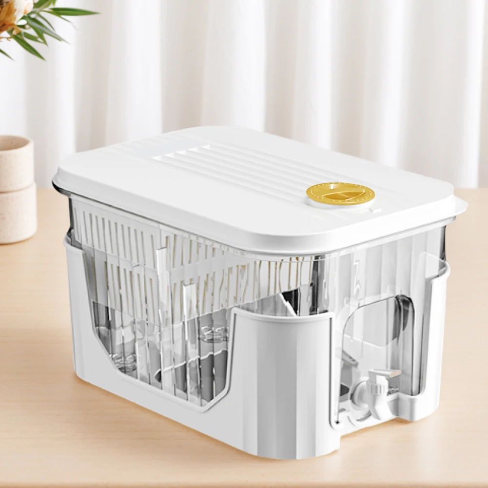 5L Refrigerator Juice Pitcher with Faucet & Bracket Cold Water Bucket Home Plastic Beverage Dispenser for Party Drink Iced Juice