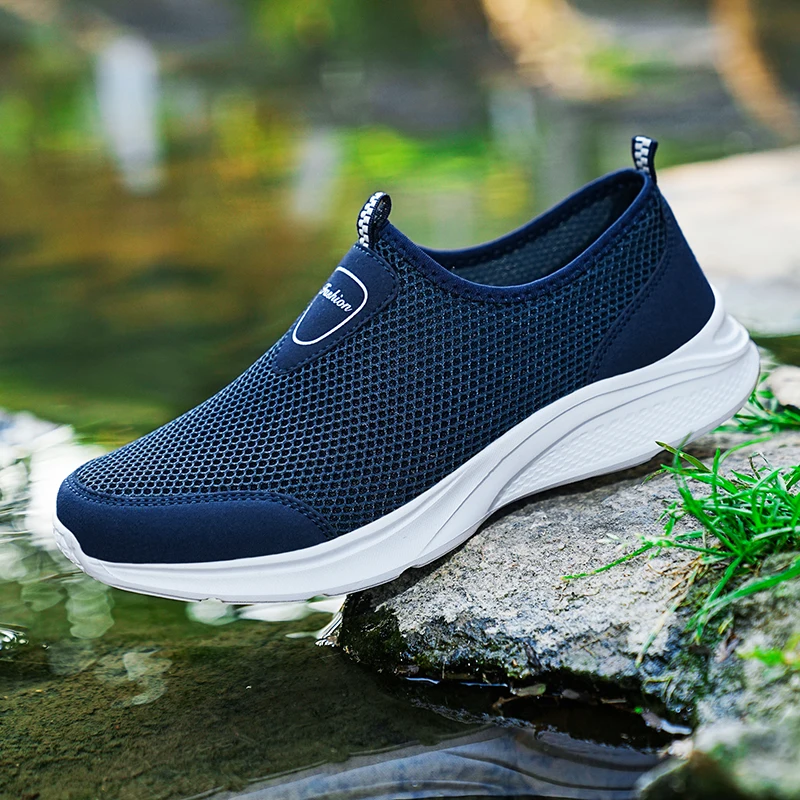 2026 New Lightweight Slip-on Shoes for Men Hollow-out Breathable Walking Shoes Summer Comfortable Casual Shoe Men Sneakers