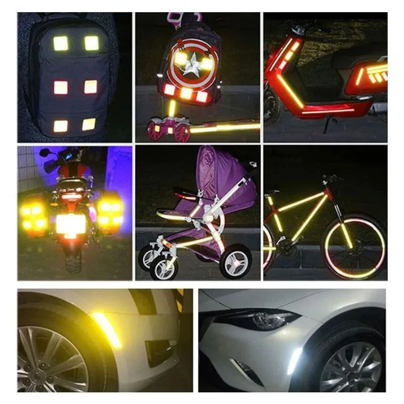 4-20Pcs Car Door Reflective Safety Stickers For Night Visibility. Easy To Apply, Durable Adhesive Warning Labels For Vehicles - view 4