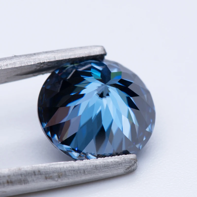 Moissanite Stone Round Shape 100 Faces Cut Primary Colours Royal Blue  Gemstones Jewelry Making Materials with GRA Certificate