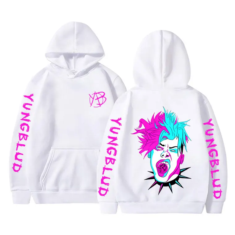 Singer Yungblud Face Double Sided Graphic Hoodie Men Women's Rock Vintage Oversized Streetwear Unisex Fashion Cotton Pullover