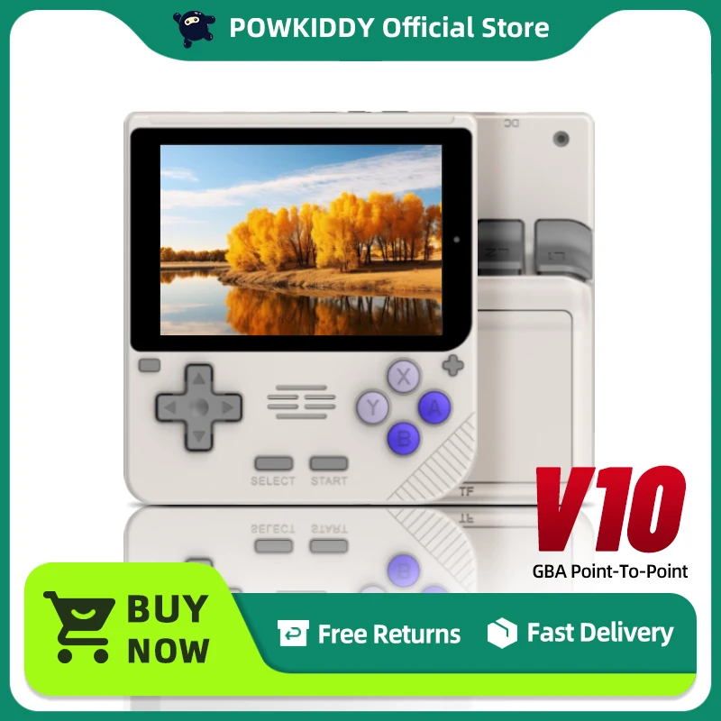 New POWKIDDY V10 Handheld Game Console 3.5 Inch 480*320 IPS OCA Full Screen Retro Opendinglinux Handhelds Cheap Children's Gifts