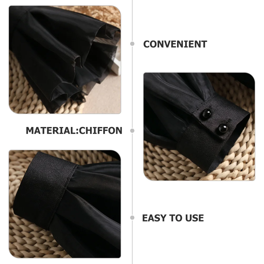 1 paire de Costume d'oreilles de Vampire, fausses manches, poignets en mousseline de soie pour femmes, accessoires de robe de bal de fête de mariage détachables