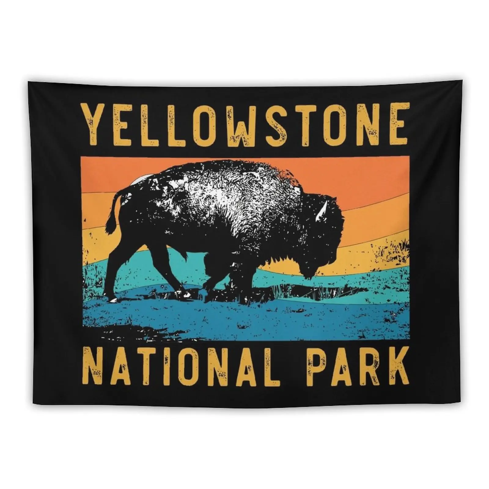 

Vintage Yellowstone National Park Gifts Usa Bison Buffalo Tapestry Decoration Pictures Room Wall Tapestry