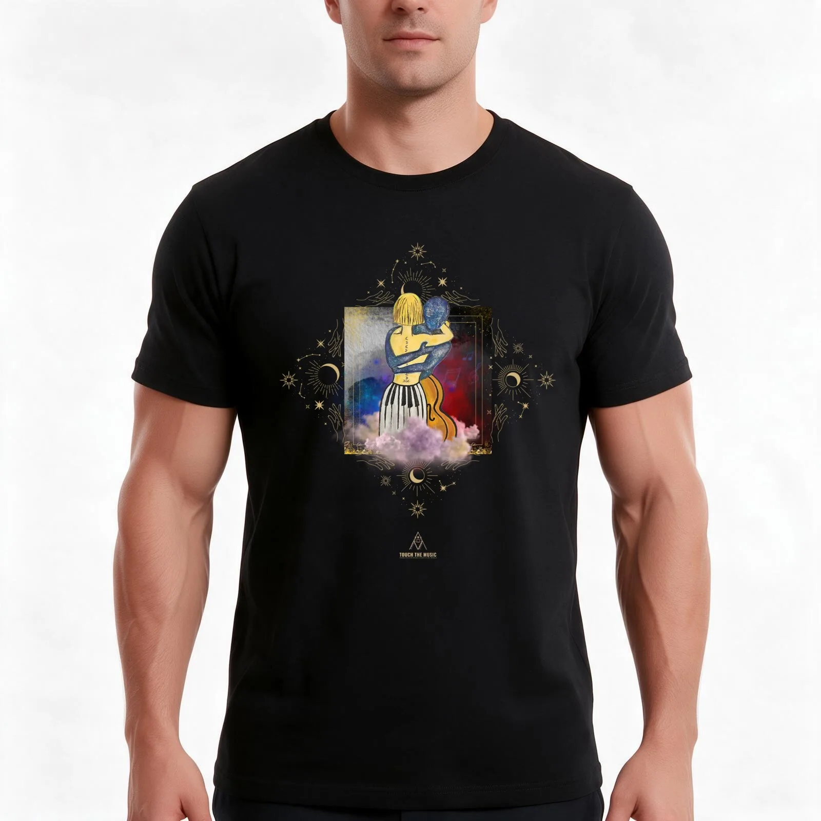 Til Death Do Us Part : Piano & Cello Romance T-Shirt Summer Casual Cotton Tee Oversized Streetwear Tops Vintage Graphic Print