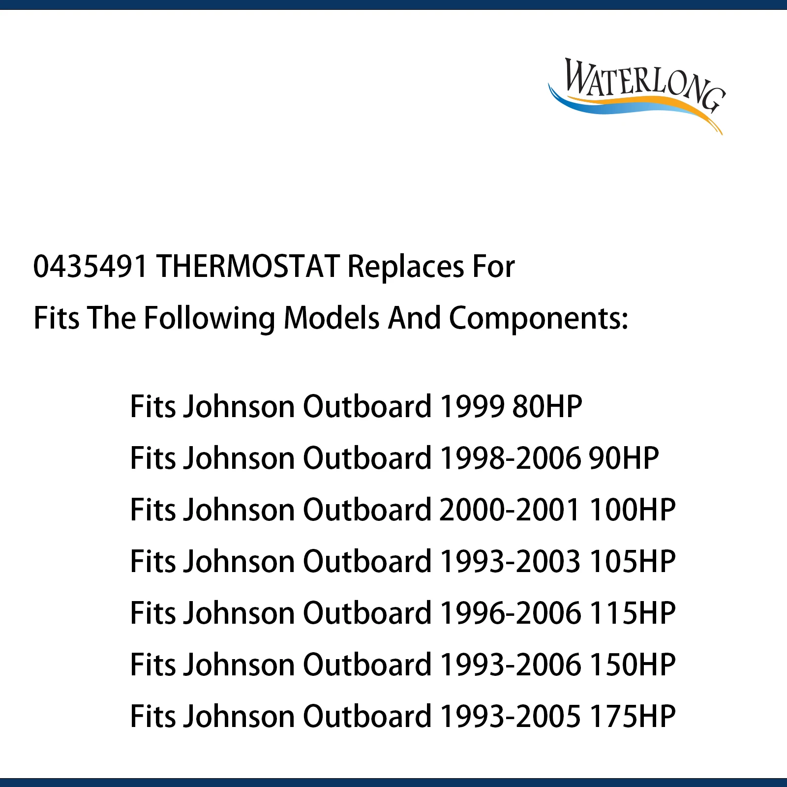 Termostat WATERLONG0435491 18-3544 Zastępuje silnik zaburtowy Johnson 115HP 150HP 175HP