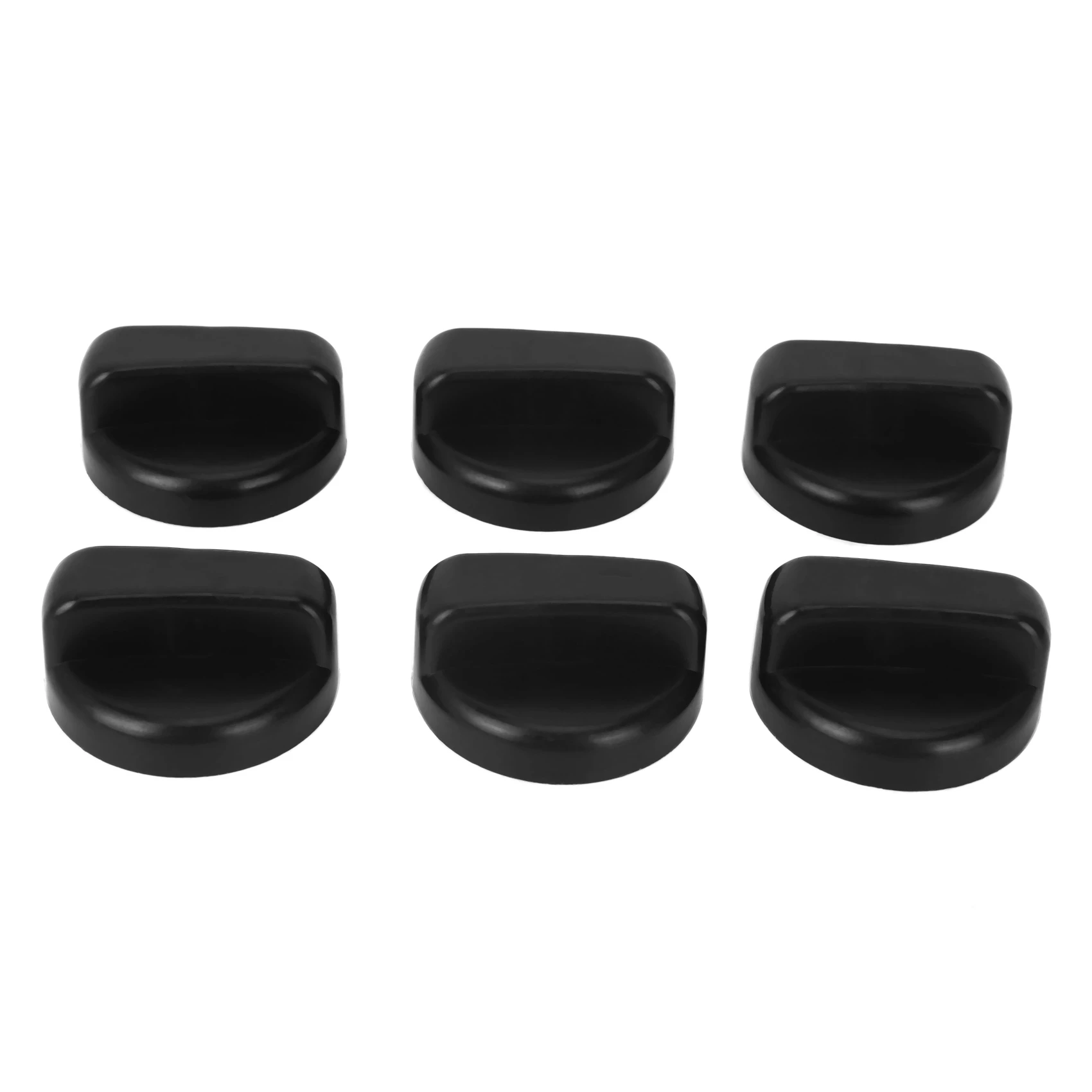 6 PCS Kitchen Black Plastic Gas Stove Cooker Control Knobs