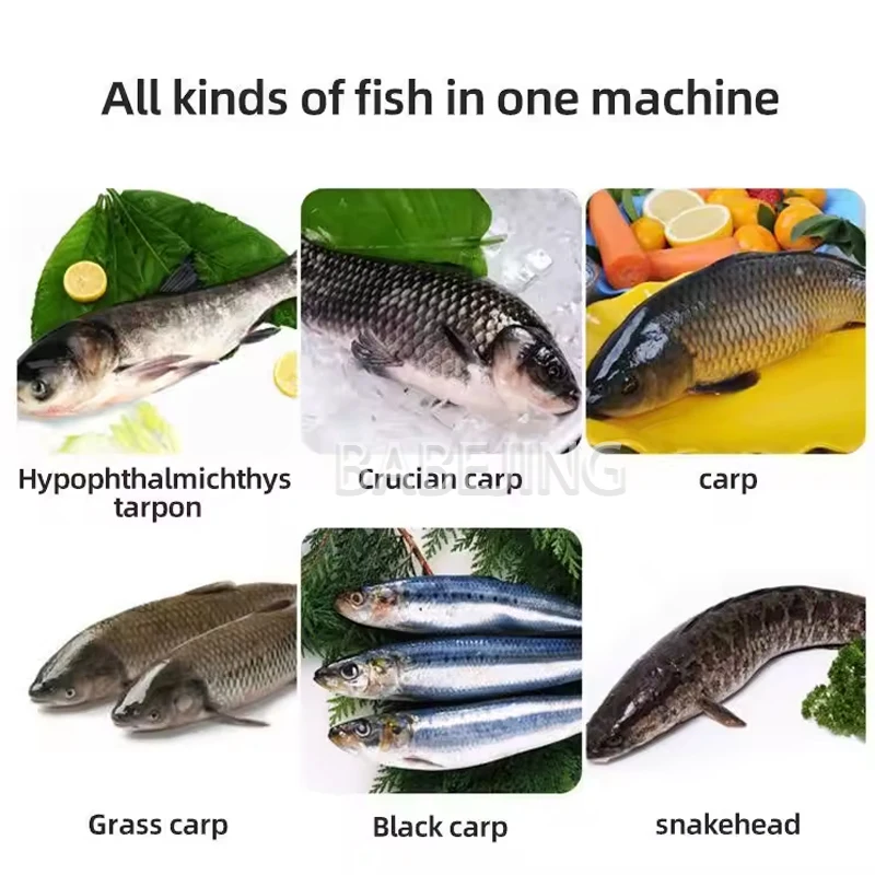 Коммерческий скребок для рыбьей чешуи из нержавеющей стали, электрическая машина для открытия травы и карпа, машина для обработки мяса рыбы