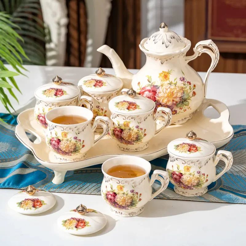 

European Coffee Cup Set British Cup Plate High-grade Ceramics Western Black Tea Afternoon Tea Delivery Shelf