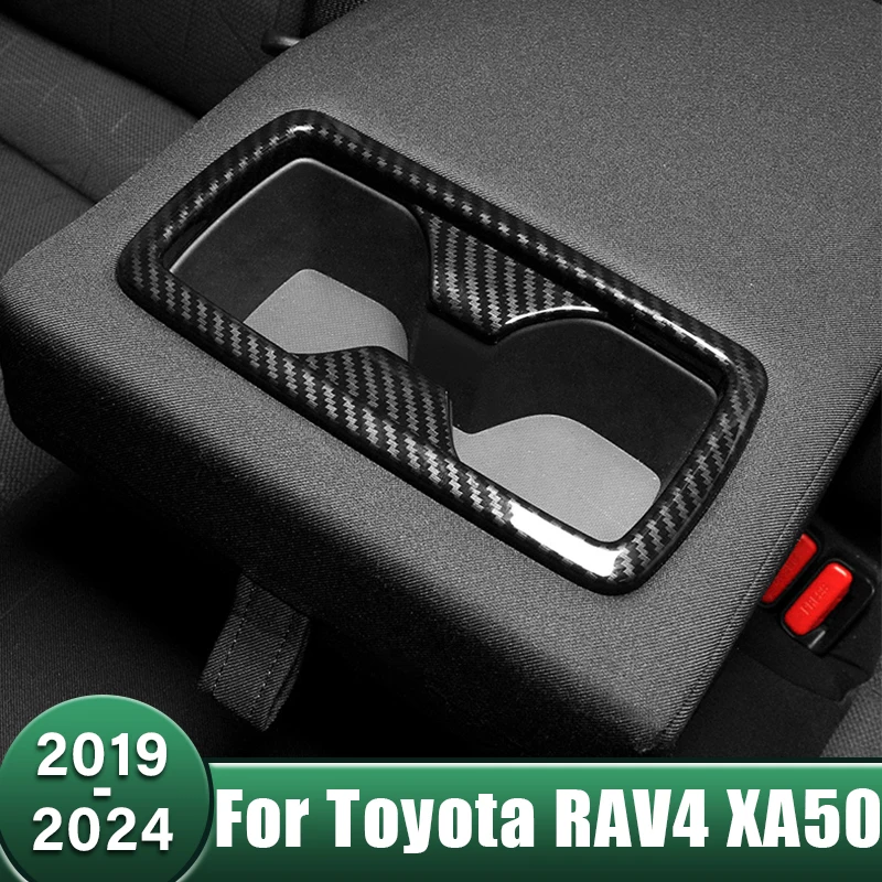 

Car Rear Row Seat Water Cup Holder Insert Mug Decoration Cover For Toyota RAV4 XA50 2019 2020 2021 2022 2023 2024 RAV 4 Hybrid