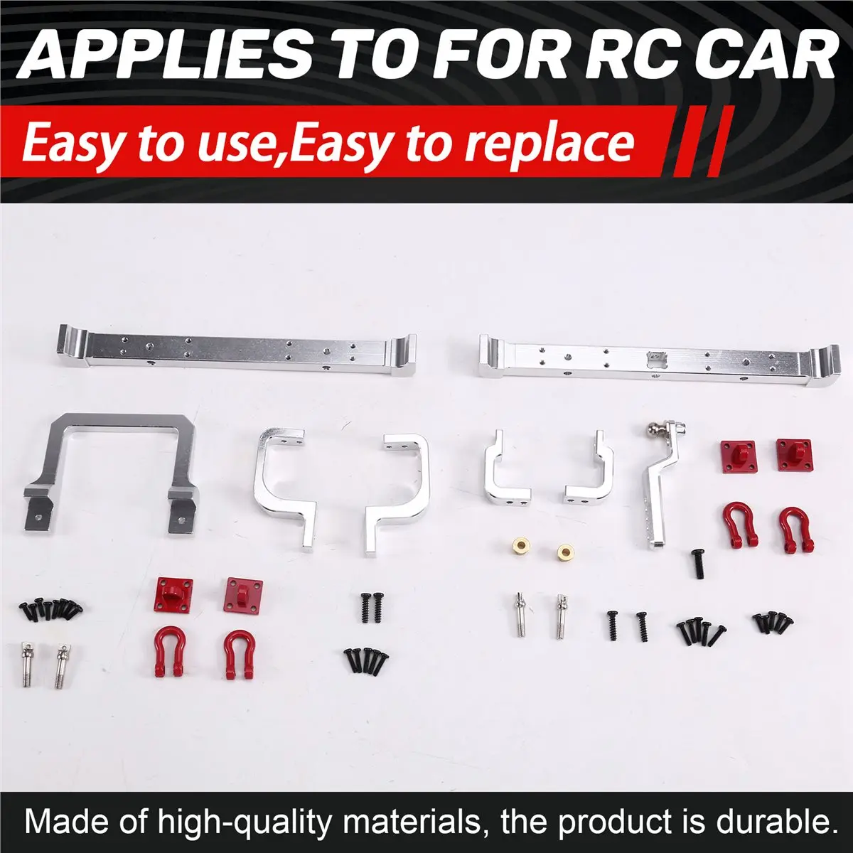 

Metal Upgraded Front and Rear Bumper Guards for MN Model 1/12 MN82 LC79 RC Car Parts Silver