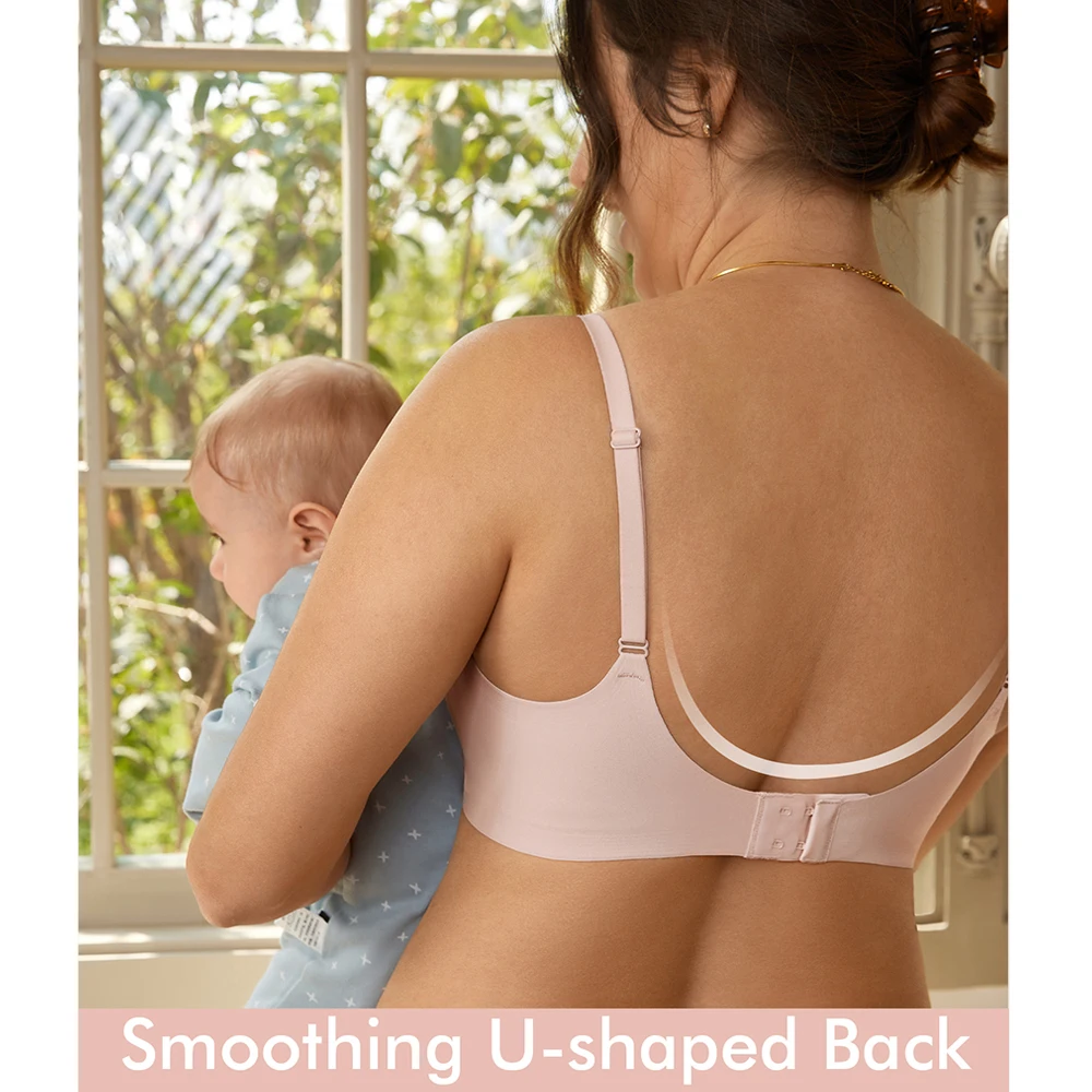 MOMANDA Smooth Nursing Bras for Breastfeeding Support Seamless Sleep Bralette Wireless Maternity  Wirefree For Pregnant Women