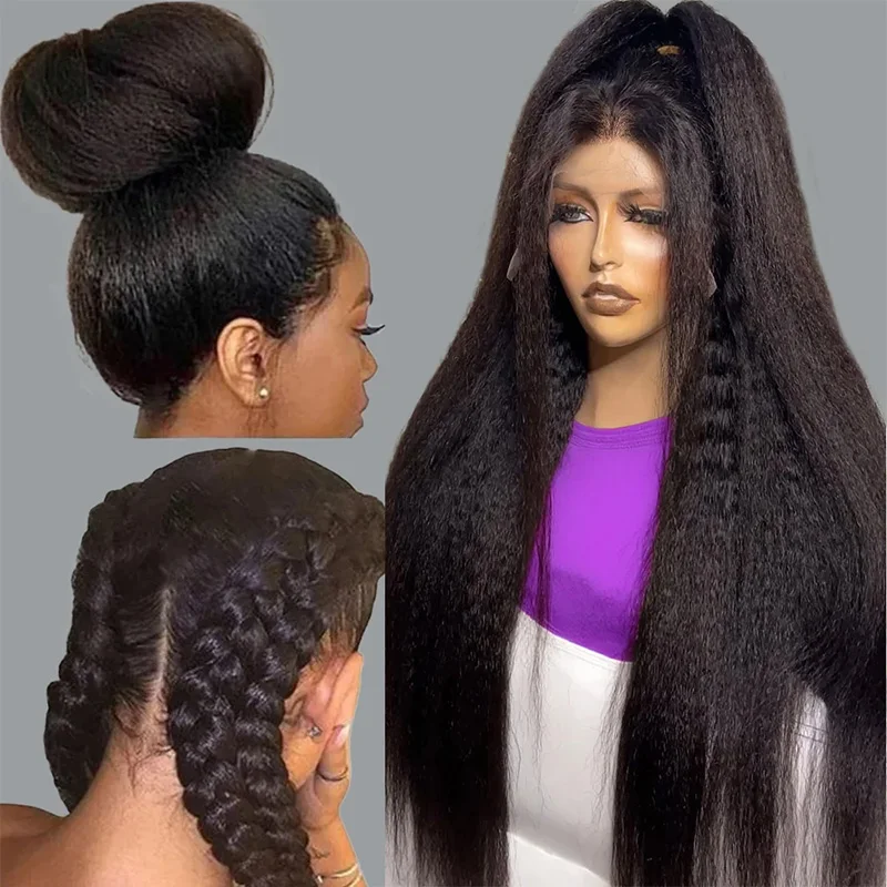 13x4 dentelle avant perruques cheveux humains pré plumés 250 densité HD crépus droite dentelle avant perruques cheveux humains frontale perruques cheveux humains