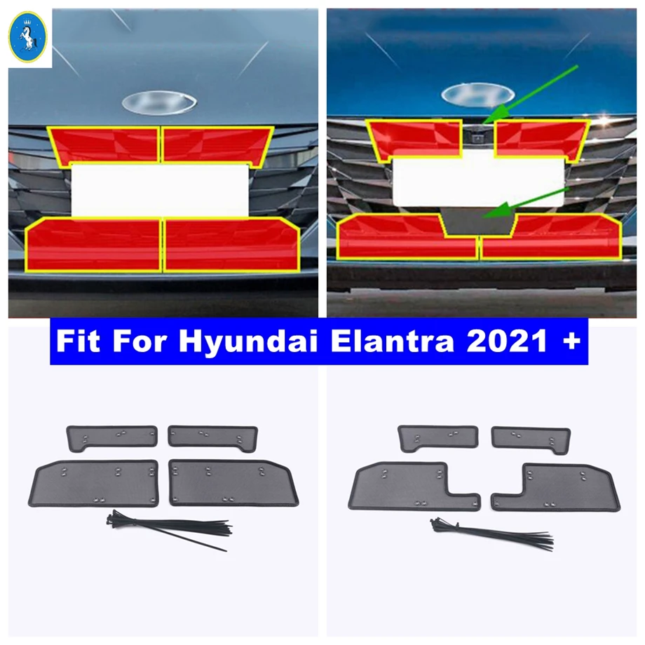 

Car Insect Screening Mesh Front Grille Insert Net ProtectIion Kit Fit For Hyundai Elantra 2021 2022 2023 Exterior Accessories