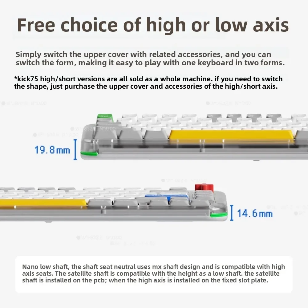 Nuphy Kick75 기계식 키보드 무선 트라이 모드 80 키 1000Hz 전환 가능한 사무실 맞춤형 RGB 무음 축 인체 공학적 디자인