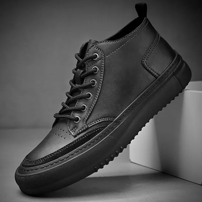 Genuine Leather Mens Sneakers 2024 Luxury Handmade Casual Shoes Designer High Quality Outdoor Walking Shoes Men Skateboard Shoes