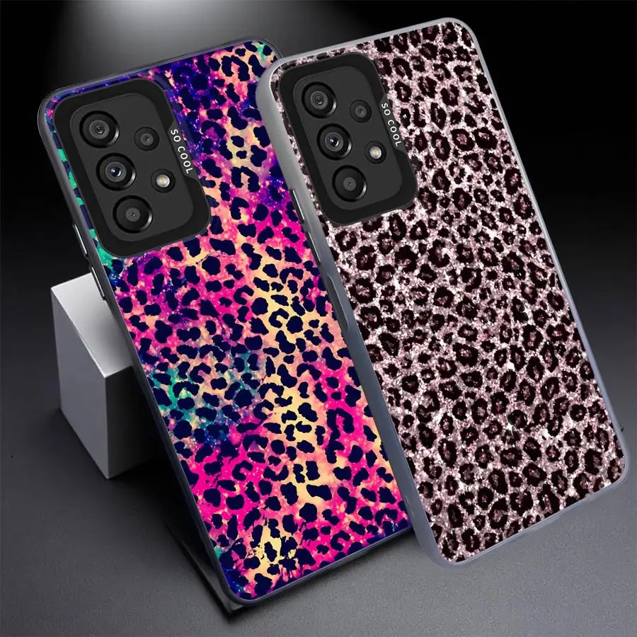 Phone Case for Samsung Galaxy A53 A73 A55 A52 A72 A51 A56 A35 A54 A71 A26 A36 Soft Shell Cool Fashion Leopard Print