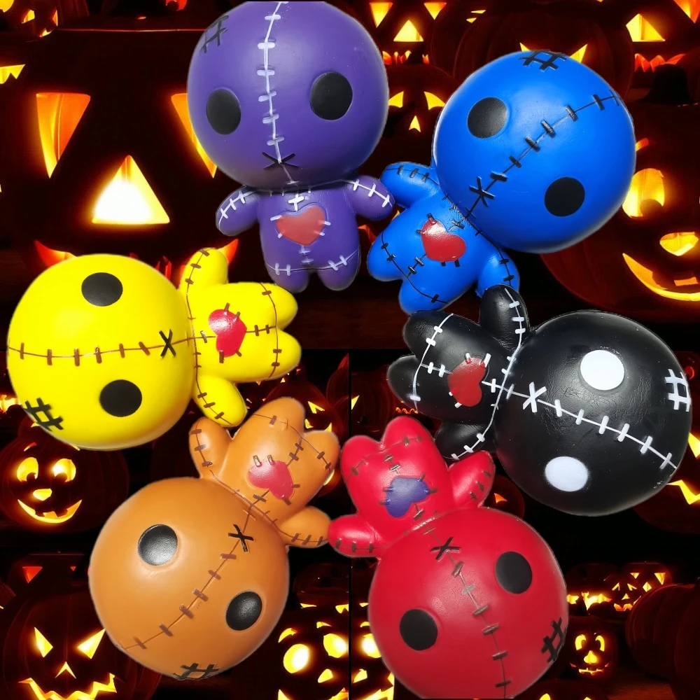 

Creative Voodoo Dolls Soft Prank Toy Cute Ghost Dolls Halloween Gifts Squishy Slow Rising Smooth Soft Squeeze Stress Relief Prop
