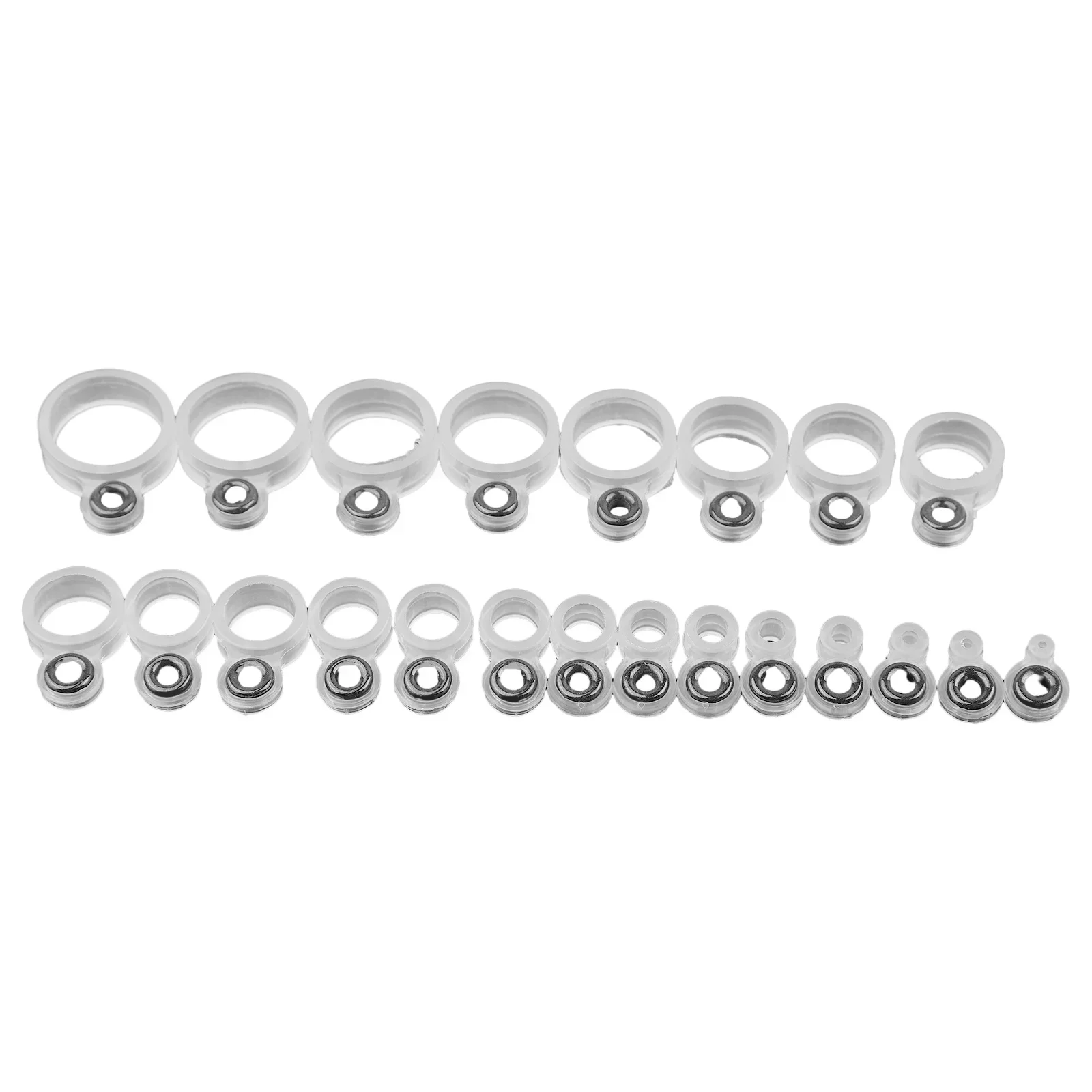 

14pcs/22Pcs Fishing Rod Guides Set Silicone Wire Ceramic Ring Tip Repair Kit Line Guides Transparent White Fishing Accessories