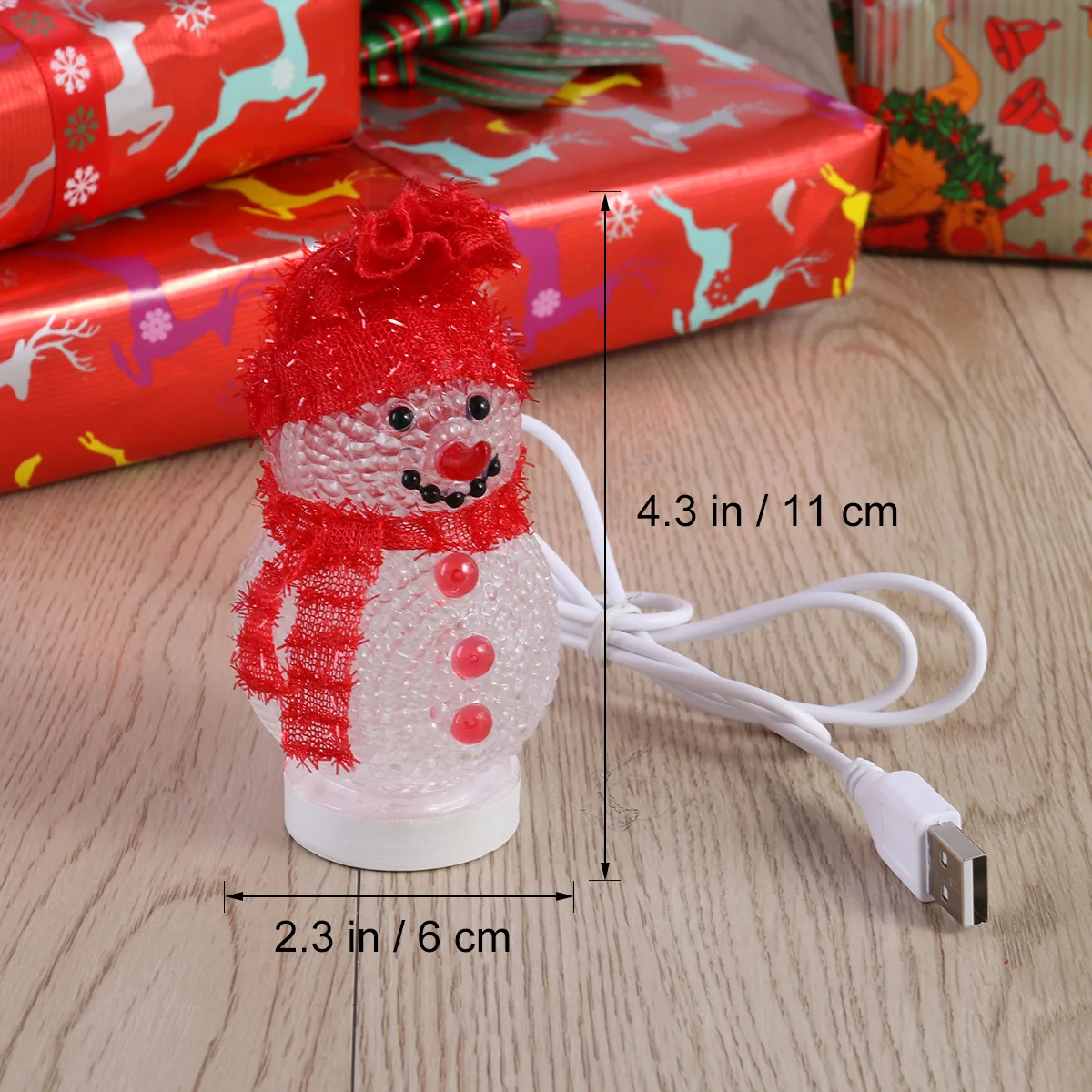 Светящийся снеговик, рождественский ночник, светодиодная сменная USB-лампа для домашнего декора, спальни, столешницы, праздничное украшение, подарок