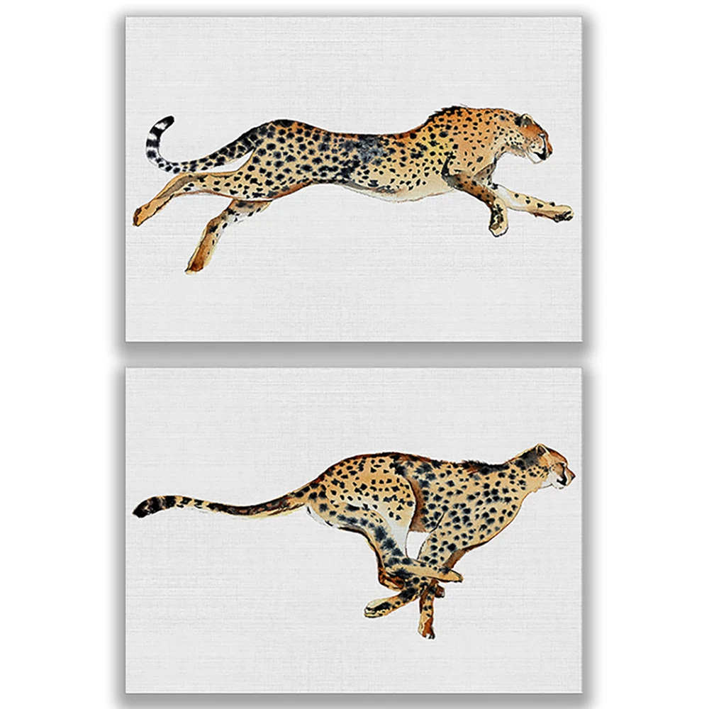 

Modern abstract cheetah print, cheetah wild canvas wall art animal poster picture home decoration