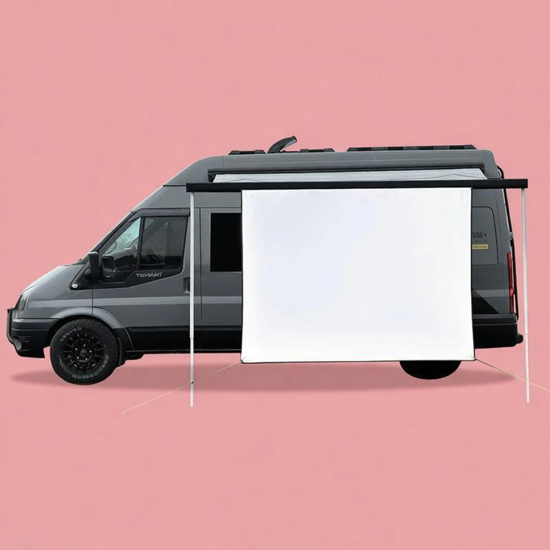 

Campervan Projector Screen Kits With C Channel Awning Bead Beder For Fiamma Dometic Awning Caravan Motorhome Large Size 2x1.5M