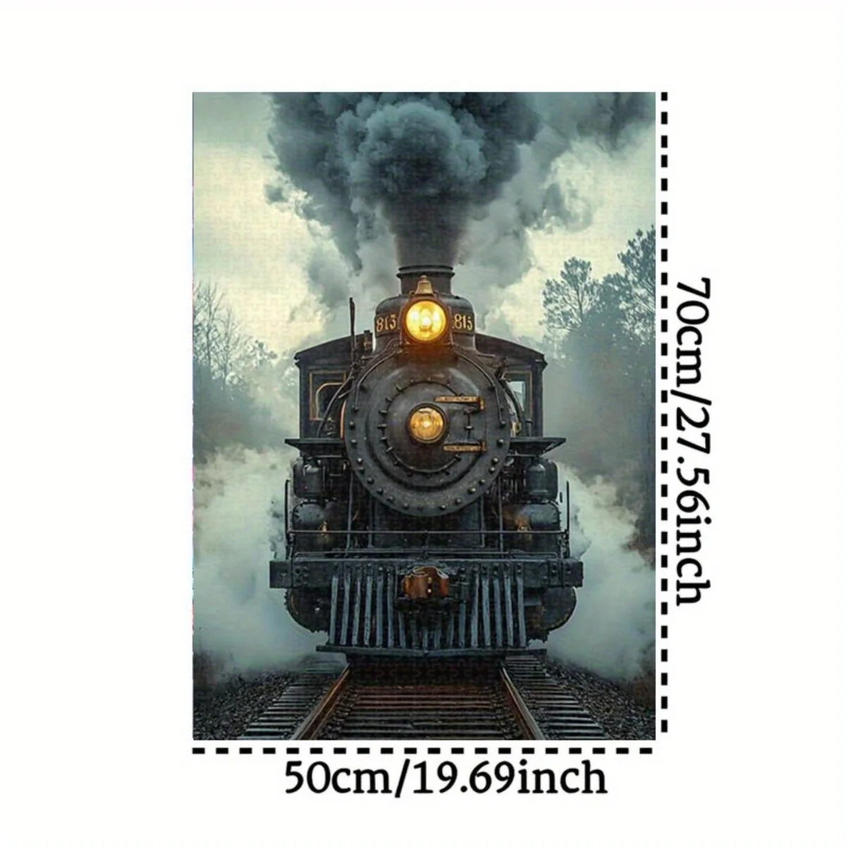 1000 قطعة لغز قاطرة البخار الفريد خمر 813 رأس القطار متوهجة المصباح غامض الدخان السكك الحديدية المشهد غامرة Artis #2