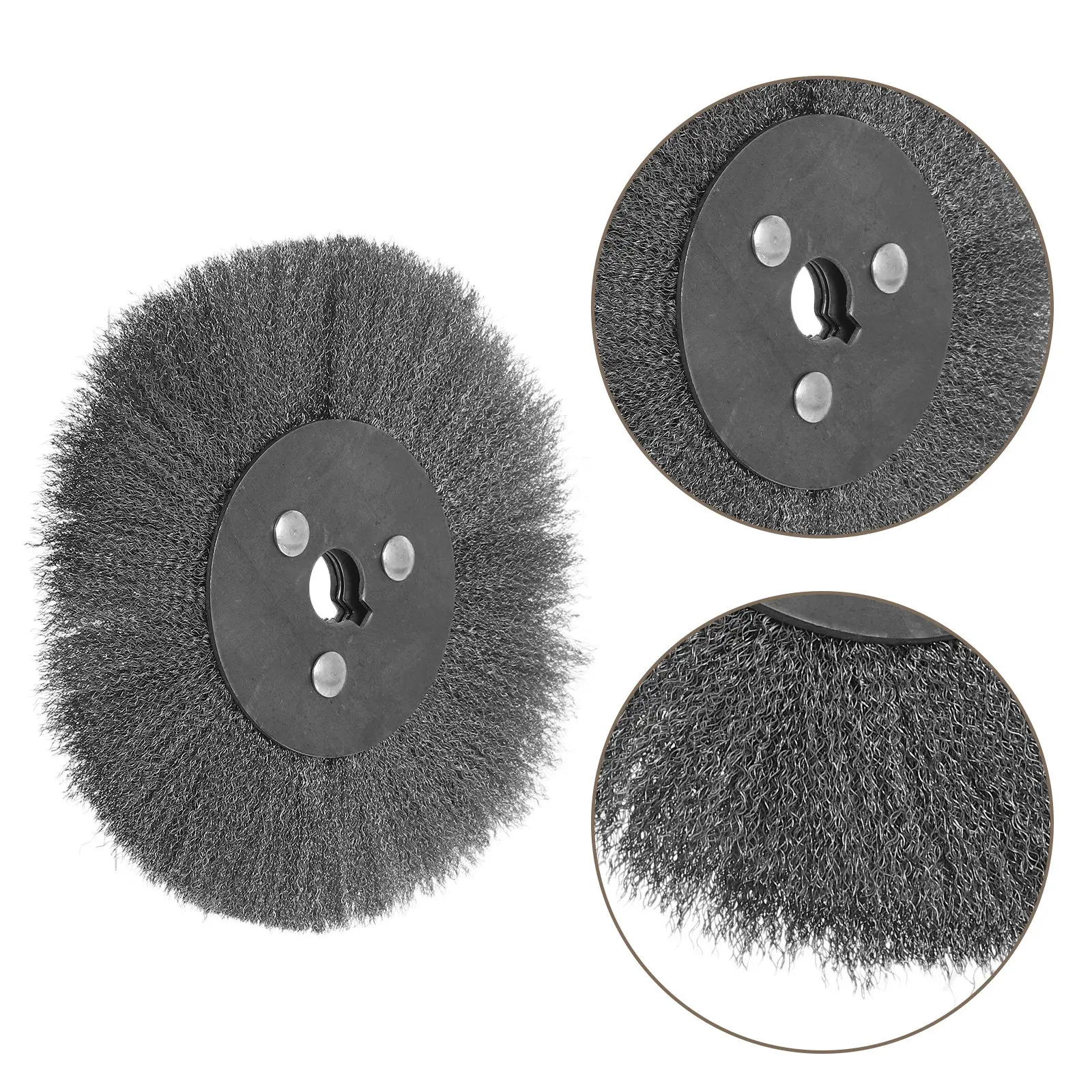 Steel Wire Brush Wheel Rust Removal Flat Design Copper Plated Drill Brush Heavy Duty Wire Wheel Rust Paint Removal Polishing