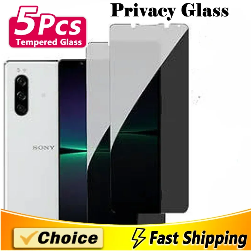 5Pcs 3D Privacy Screen Protectors For Xperia 1 10 5-ii-iii-iv-v Pro-1 10-3 Lite Plus L4 Anti-Peeping Tempered Glass Anti-Scratch