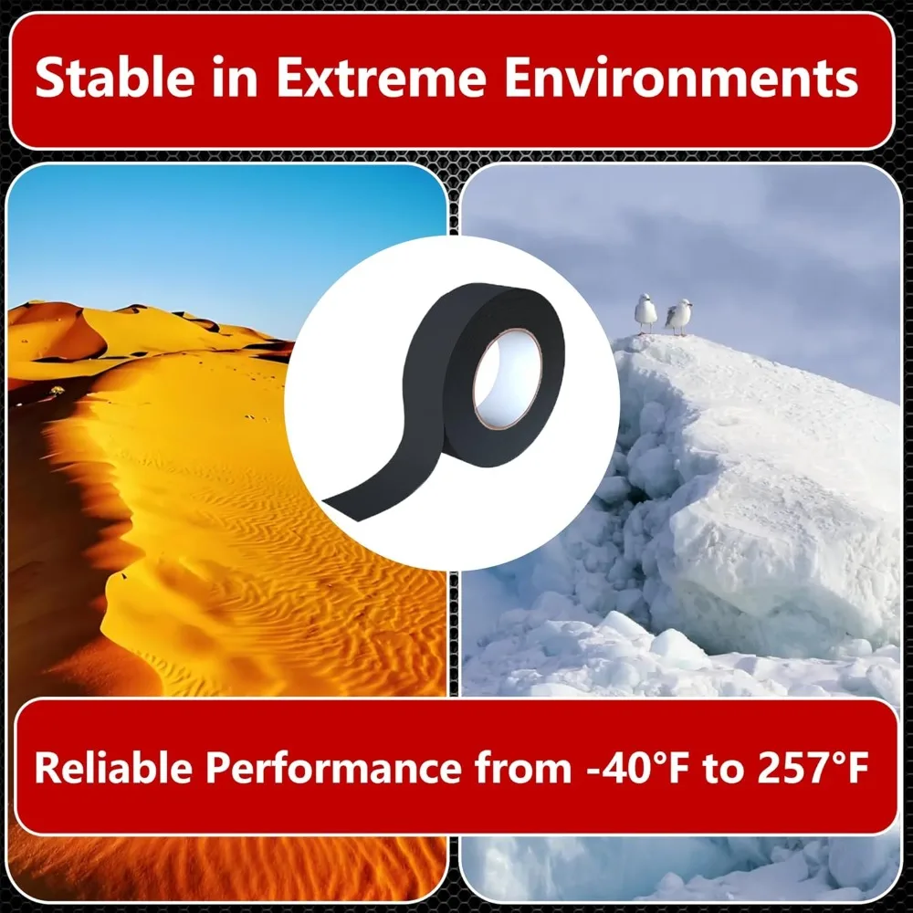 شريط تسخير الأسلاك SWRT، شريط أسود ذاتي اللصق للاستخدام في السيارات، غلاف سلك شريطي من القماش، مقاومة لدرجات الحرارة العالية.