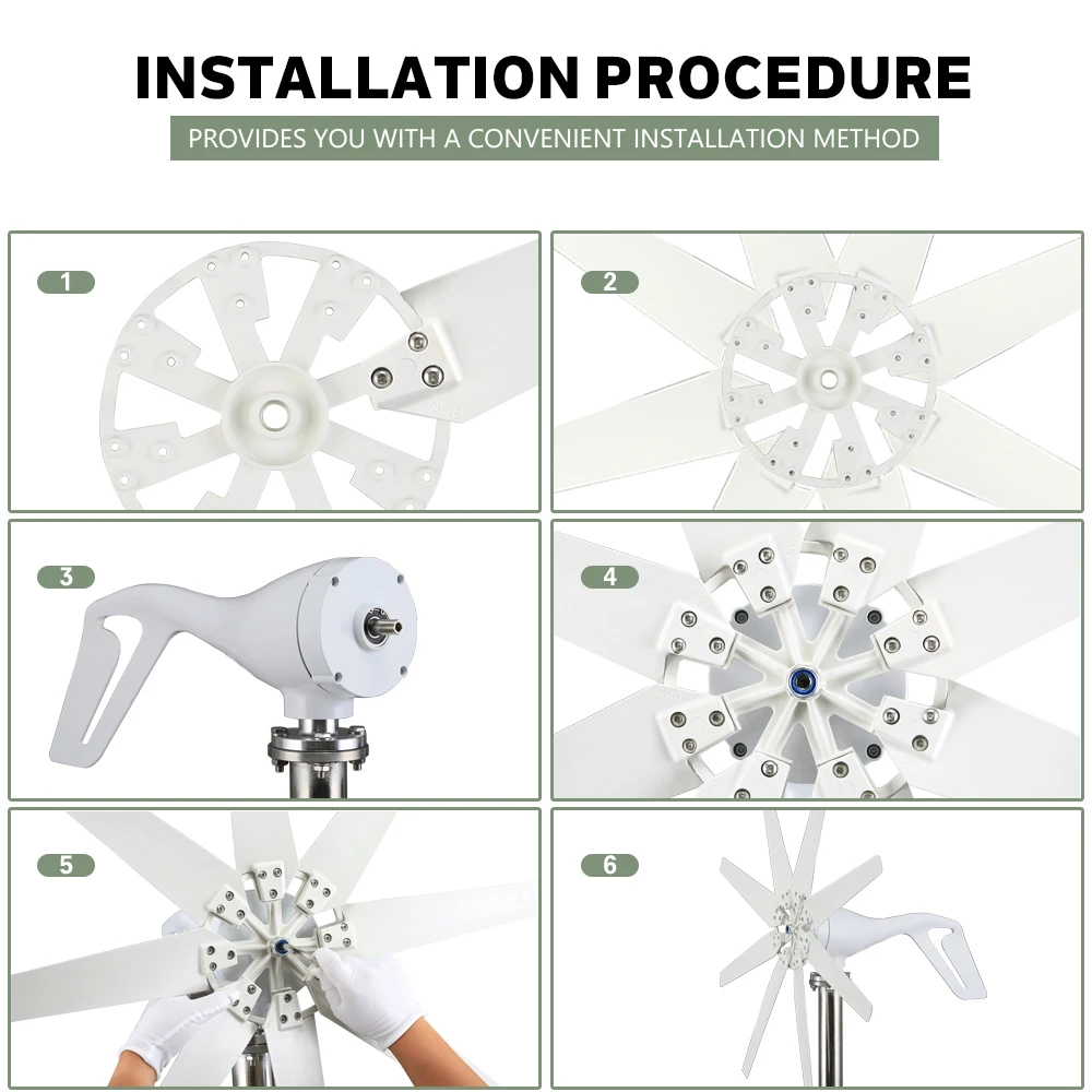 Imagem -03 - Smaraad-gerador de Turbina Eólica 1000w 12v 24v 48v dc 220v Baixo Ruído Alta Eficiência para Uso Doméstico Armazém Entrega Rápida