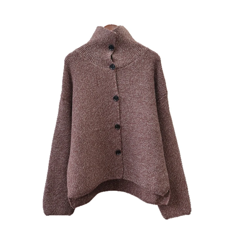 

Women Coat Cardigan Sweaters Coats Turtleneck Jackets Full Sleeve Jumpers Y2k Streetwear Elegant Knit Autumn Winter 2025