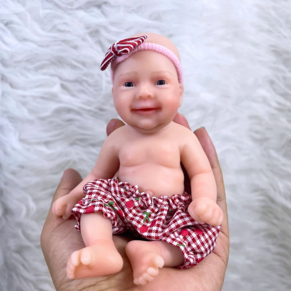 Mini bambola Reborn da 6 pollici Sebastian 15CM corpo lavabile in silicone pieno ragazza morbida bambola in silicone solido compleanno regalo di Natale
