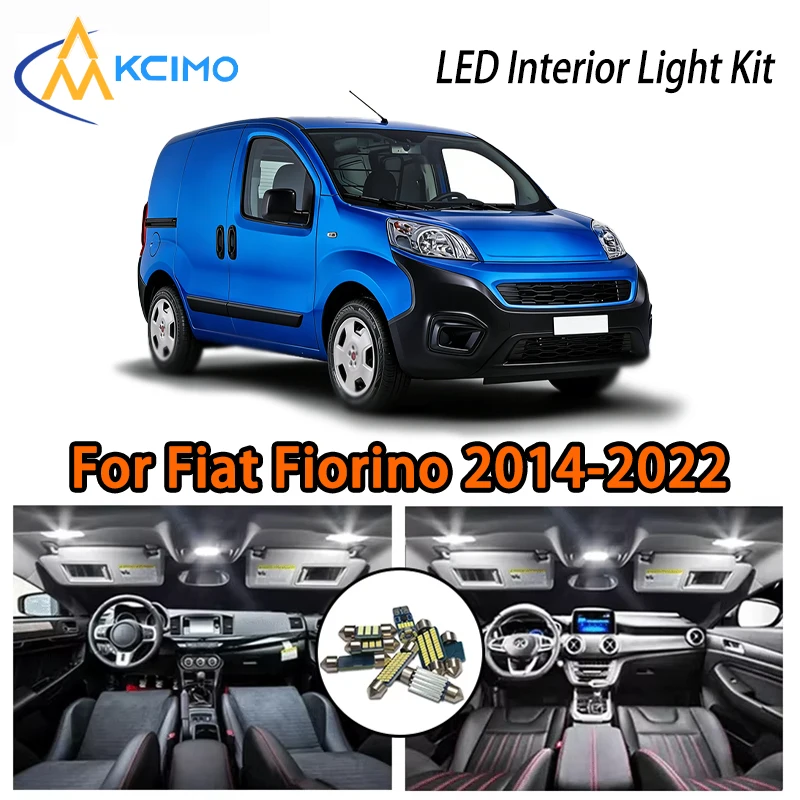 

Светодиодные внутренние светильники в двух цветах: белый и ледяной синий, для Fiat Fiorino 2014-2022, суперяркие, простые в установке, для создания атмосферы.