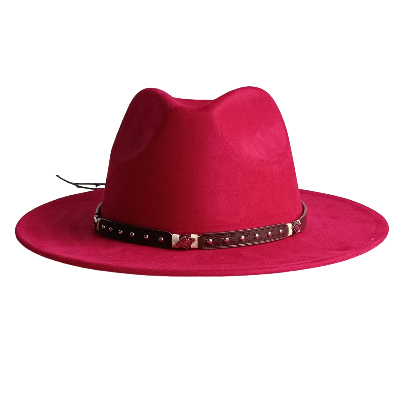 Dark brown Vegan Suede  fedora  hat new accessories autumn and winter Panama jazz hat  Fedora hat burning fedora