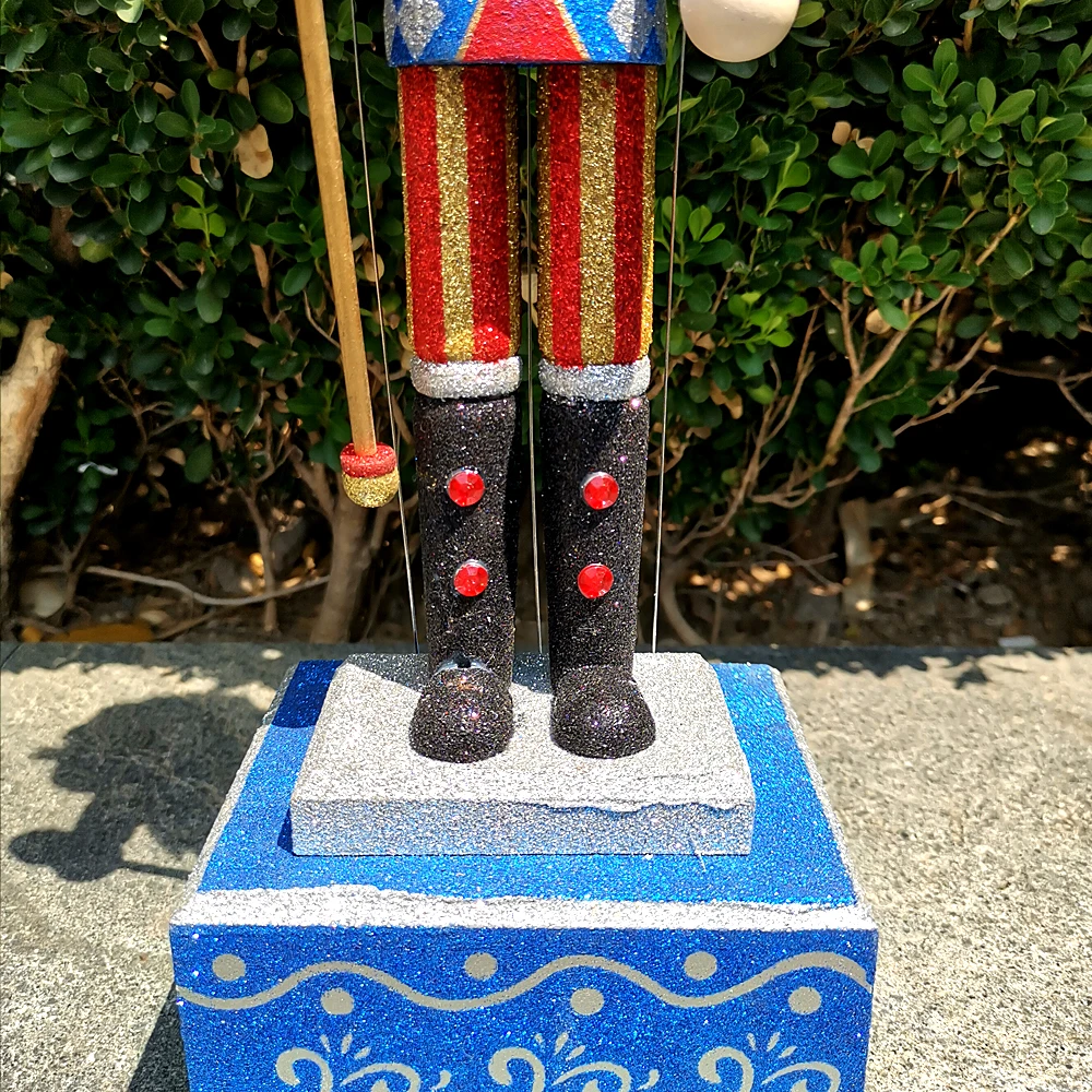 48cm 호두까기 인형 뮤직 박스 군인 춤 인형 인형 절묘한 페인트 나무 수제 인형 크리스마스 선물 장난감, HT074