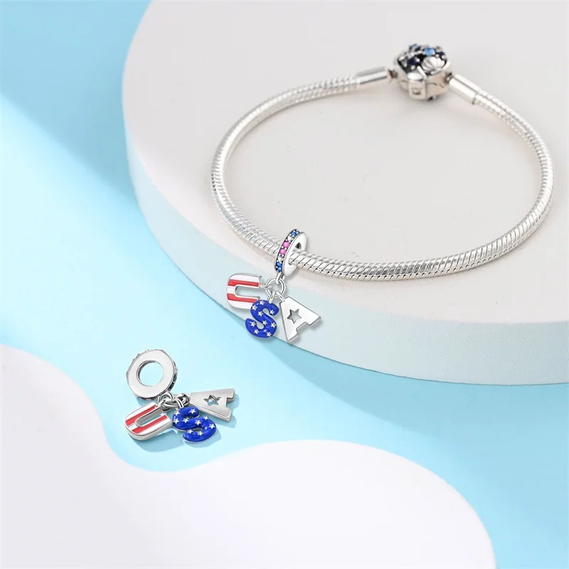 S925 Sterling Silver American Style Series-Cowboy Boots Pendant Fit Pandora Bracelet DIY Charm For Women Jewelry Fashion Gift