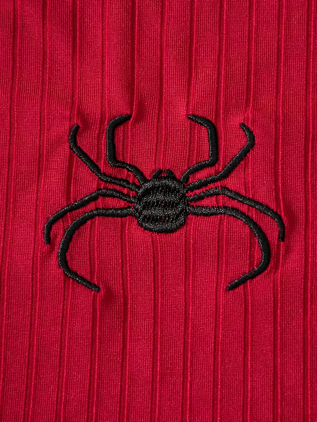 Stretchy Girls 2-Pack Spaghetti Strap Vests, Spider Pattern Fitted Rib Knit Camisole for Inner Layering Casual Outing Party Wear view 5