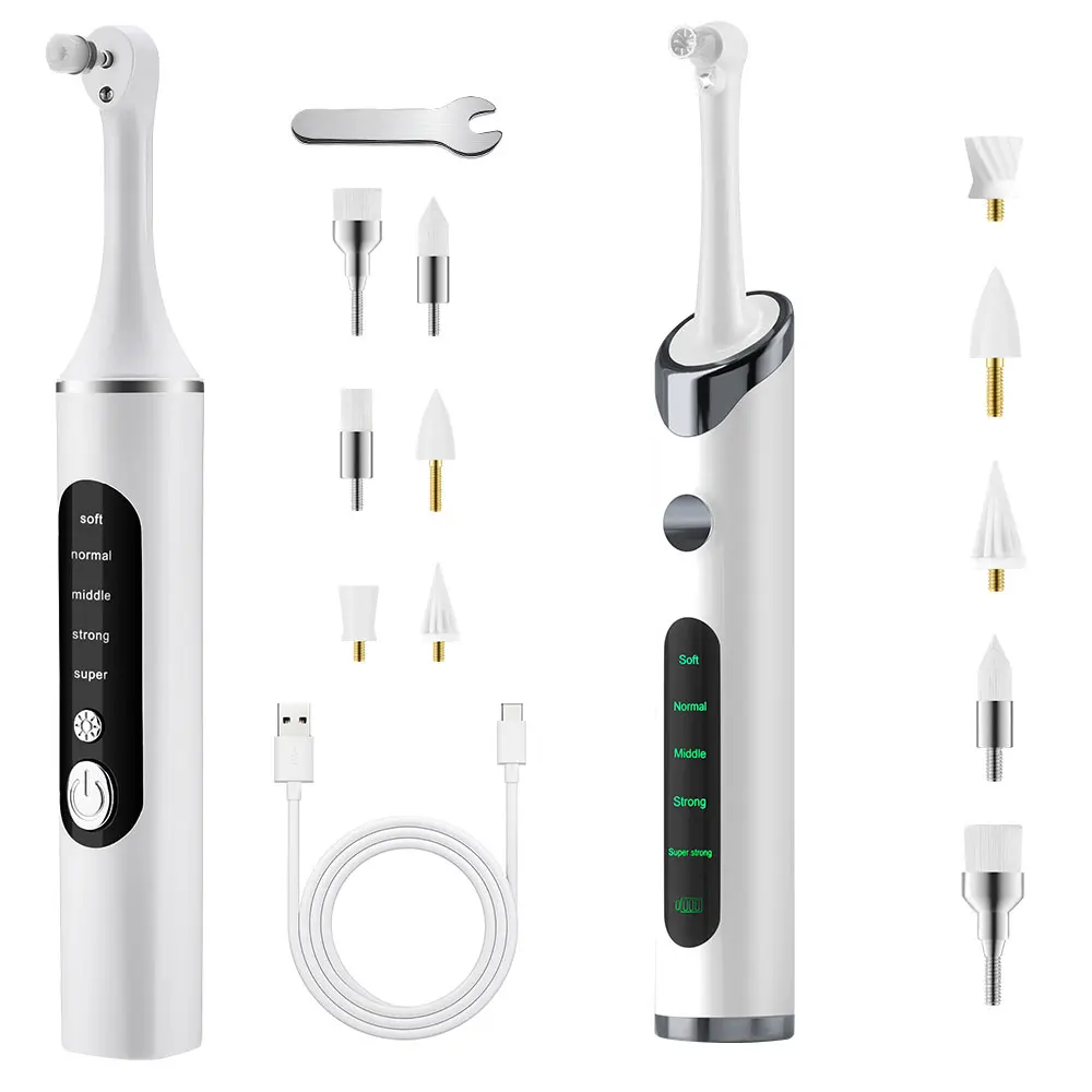 

Электрический полировщик для зубов с 5 режимами, средство для удаления зубного камня, очиститель от налета и пятен, инструмент для отбеливания зубов, удаления зубного камня