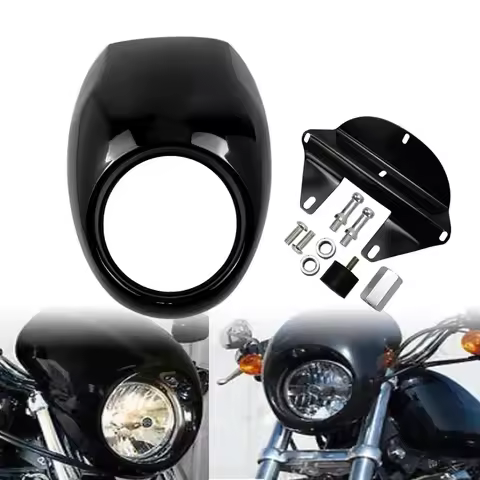 Motorcycle Headlight Fairing Cvoer Windscreen Front Fork Mount For Harley Dyna Low Rider Super Glide Sportster XL883 1200 73-Up