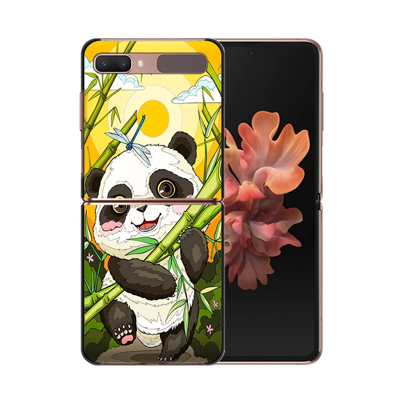 For Samsung Galaxy Z Flip6 Flip5 Flip3 Flip4 Abstract Hourglass Panda Dragon Hard Black Shockproof ZFlip6 Phone Shell Case Cover