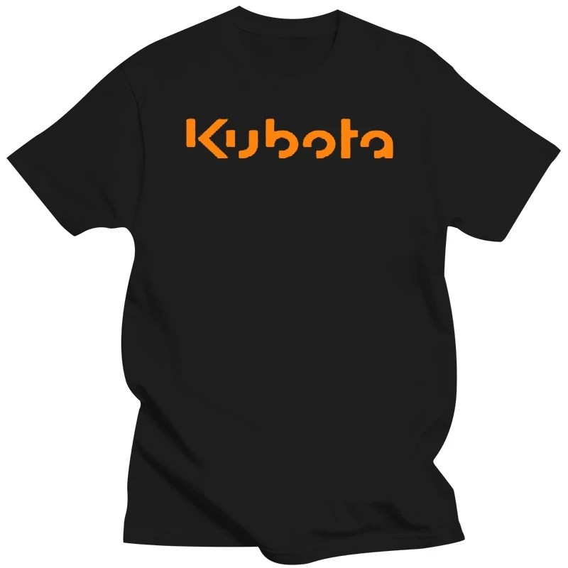 Fashion  Summer New Kubota Tractor Orange Logo Men& Black T-Shirt Size S to 3XL Funny Casual Clothing