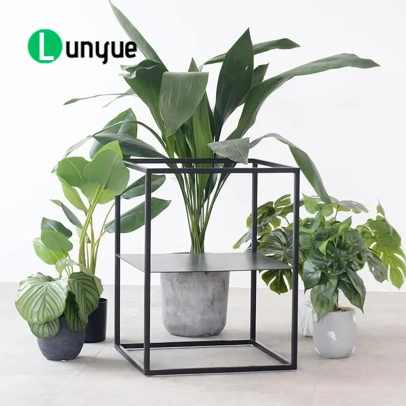 Nordic Wrought Iron Flower Stand Indoor Succulent Frame Modern Creative Balcony Floor Stand Living Room Decorative Shelf for