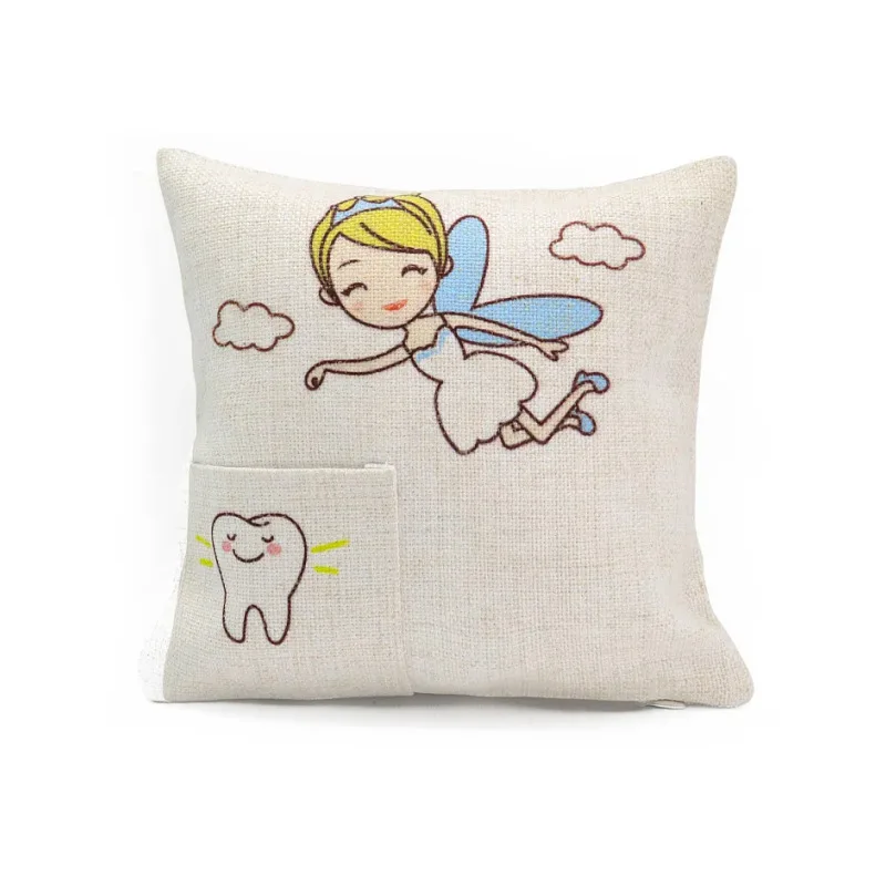 

Free Shipping 20 Pcs/lot 7.87 Inches Sublimation Blanks Linen Tooth Fairy Cushion Cover Pillow Cases With Pocket