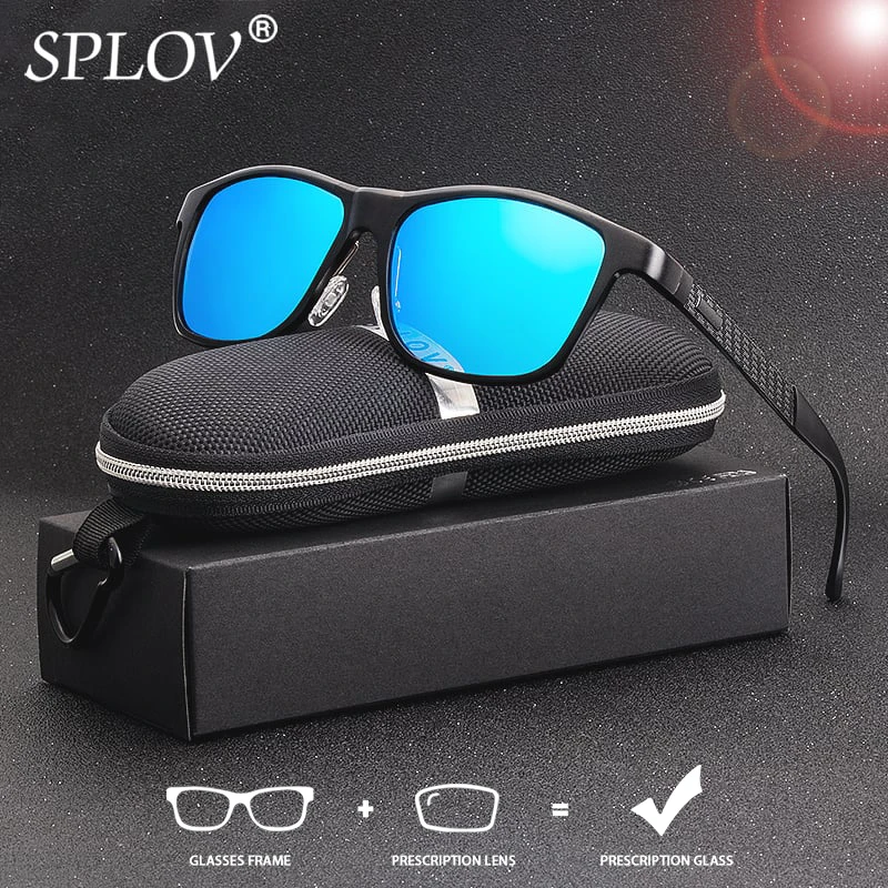 SPLOV Prescription Sunglasses Men's Professional Customized Polarized Lenses Frameless Design Myopia Glasses Driving Glasses